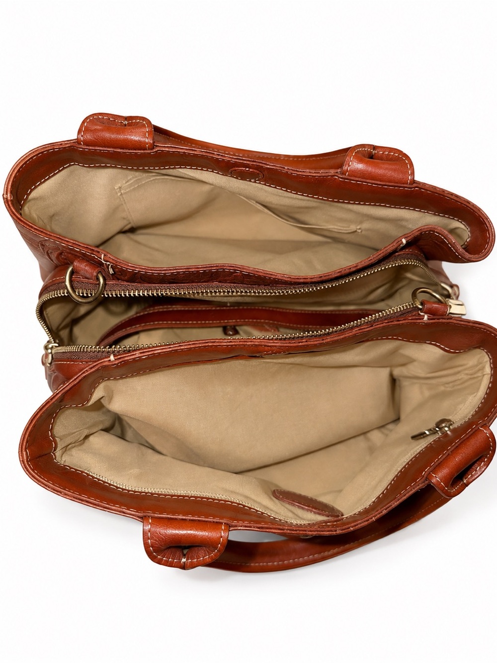 Authentic Roots Canada Embossed Floral Tooling Leather Tote Bag (with Dust Bag) - Picture 3 of 5
